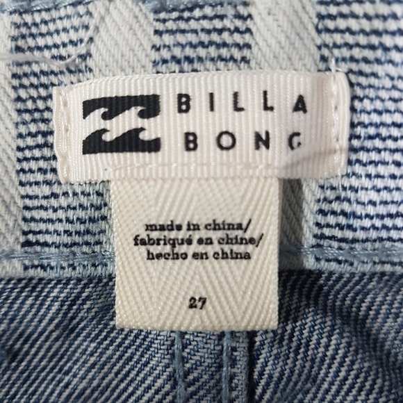 Billabong Striped Denim Mini Skirt w/ Pockets & Button Fly - Picture 7 of 9